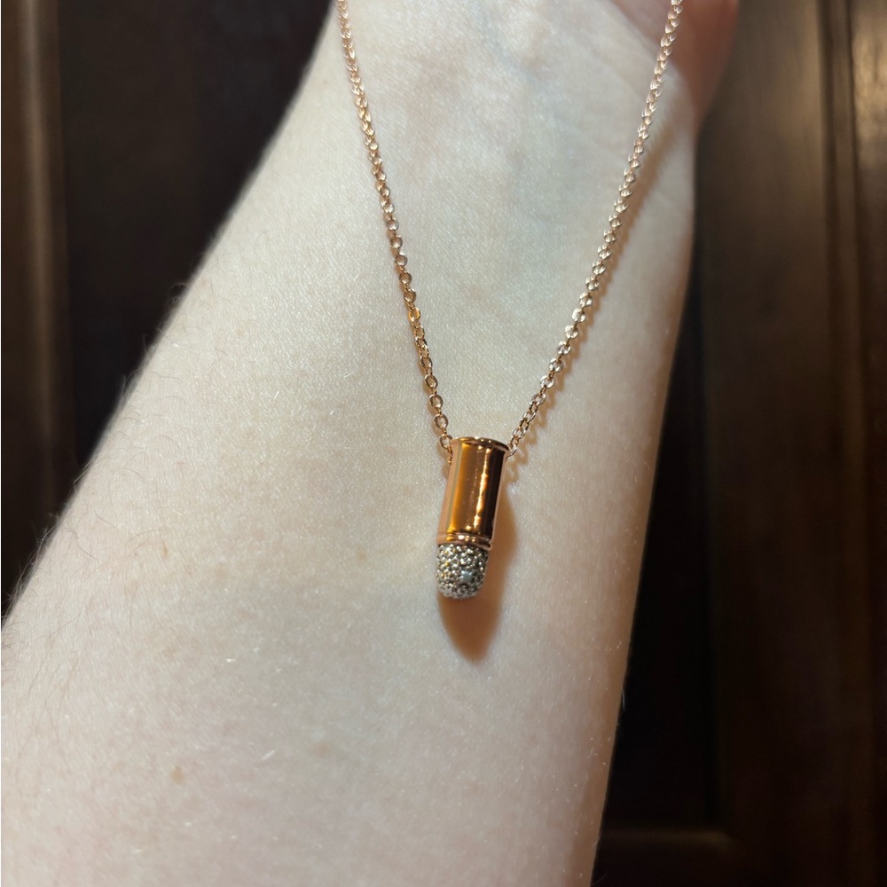 New Elegant Gold and Silver BULLET Pendant Necklace